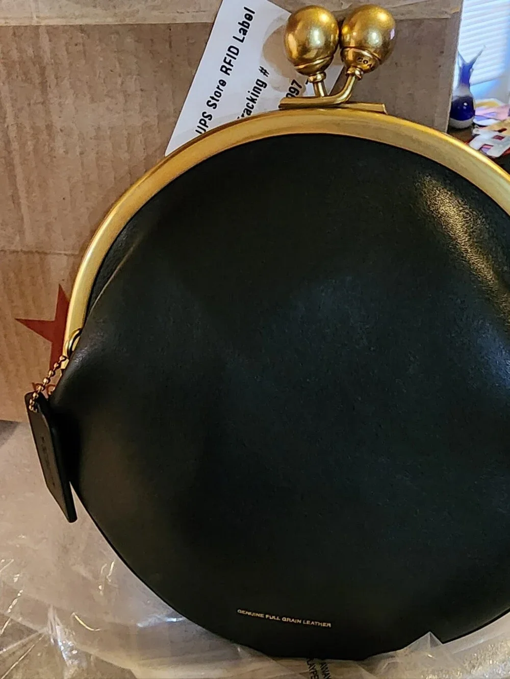 NWT Coach Runway Kisslock Pouch Bag 20 Brass Black CFB88 Authenticity Guarantee - Picture 5 of 11